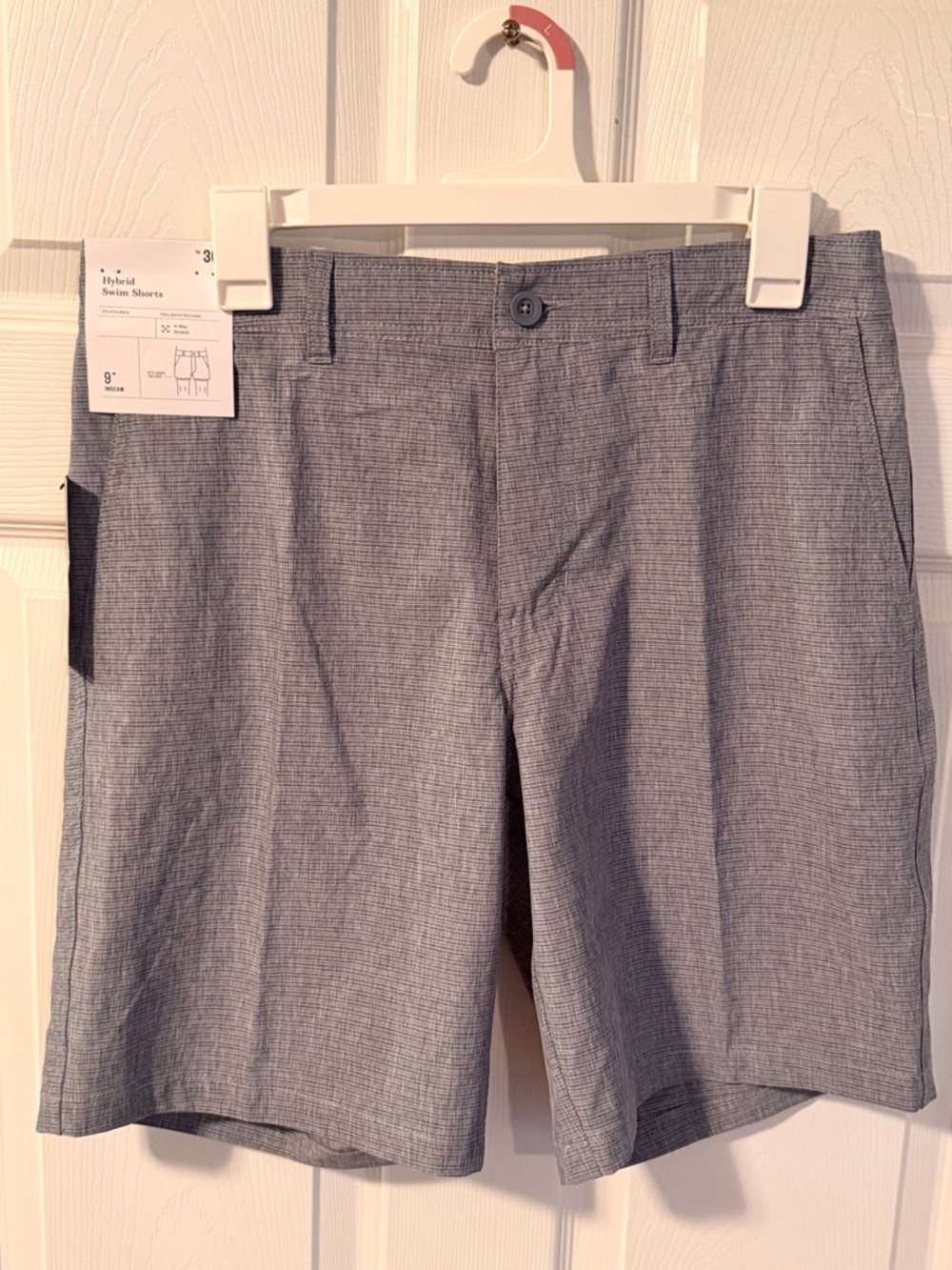 Goodfellow & Co Light Gray Flat-Front Men’s Swim Shorts